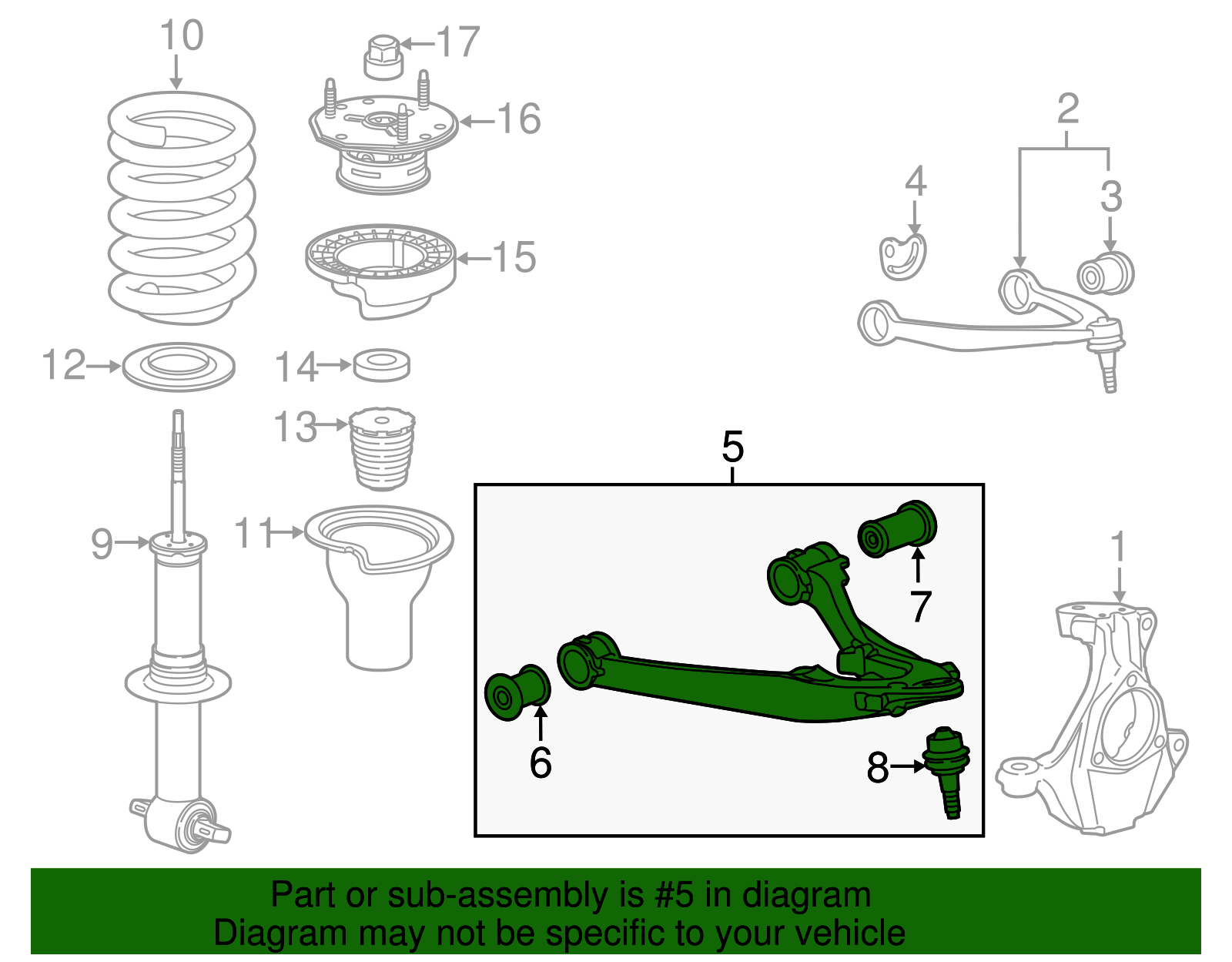Front Driver Side Lower Control Arm - Cadillac (84114507)