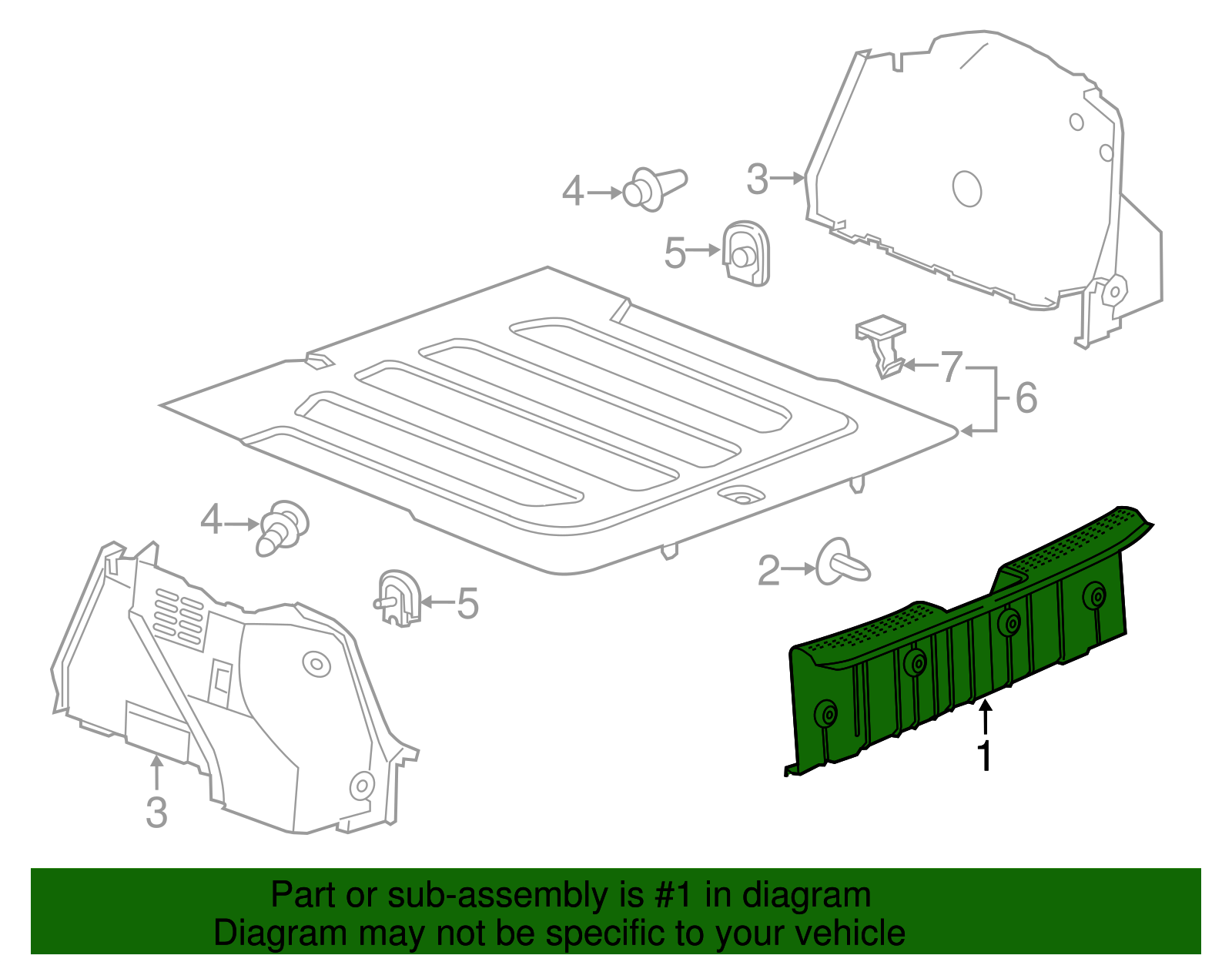 Very Dark Pewter Rear Compartment Sill Plate - GM (96936801)