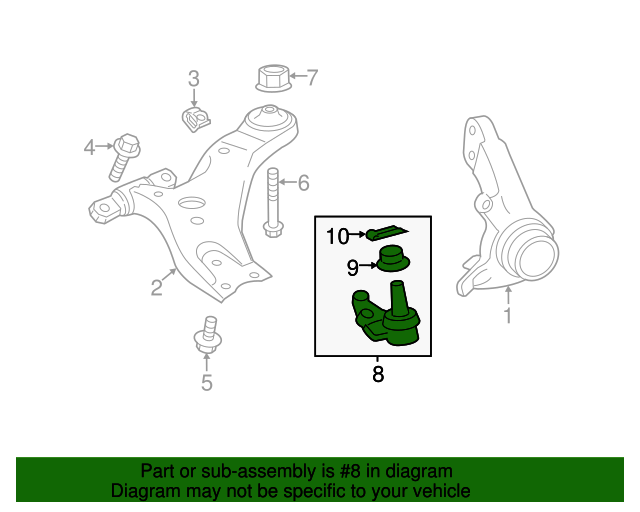 20052018 Toyota Suspension Ball Joint (Left, Front, Lower) 4334009170 Toyota Parts Center