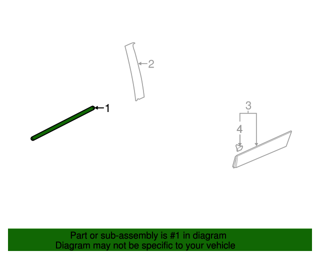 20132020 Buick Encore Belt Molding Passenger Side (RH) 42588400