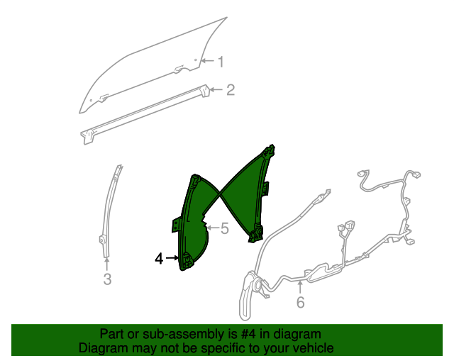 20042005 GMC Envoy XUV Tailgate Window Regulator 19210376 GM