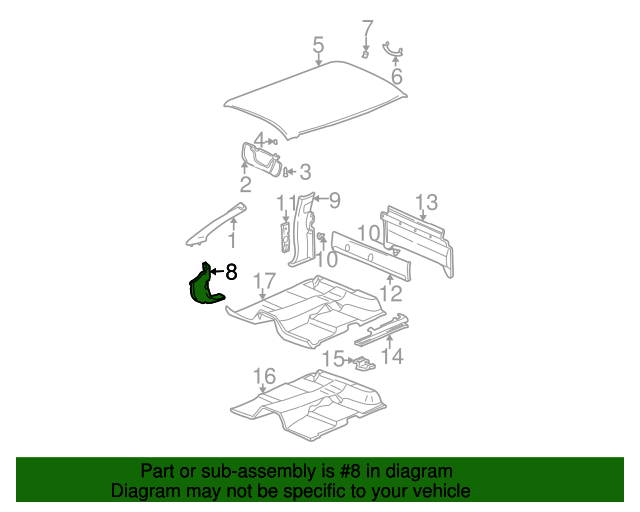 20052007 GM Kick Panel Trim 15212902