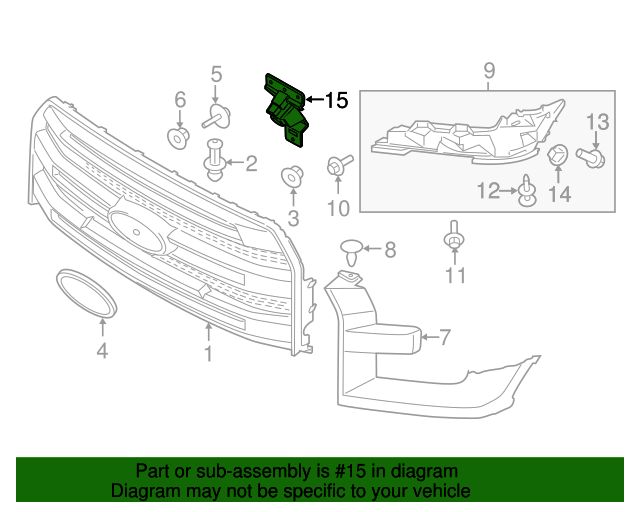 FL3Z19G490C 20152017 Ford F150 Front Camera Fairway Ford Parts