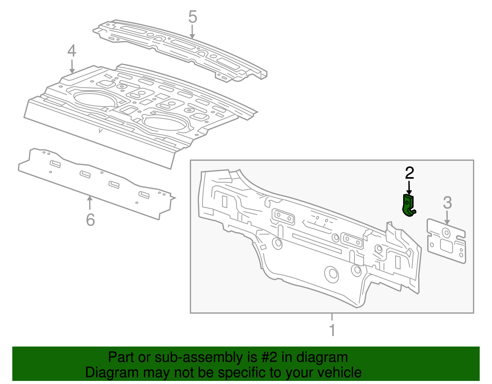 Passenger Side Rear Bumper Fascia Bracket - GM (96845813)