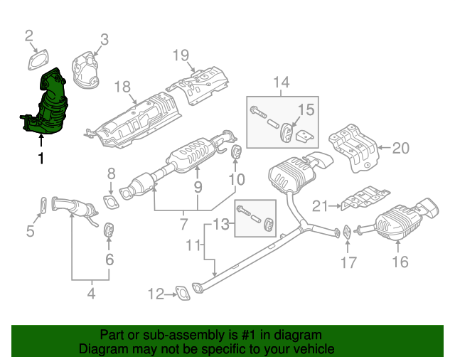 20172019 Hyundai Sonata Catalytic Converter 285302GPA5 OEM Parts Online