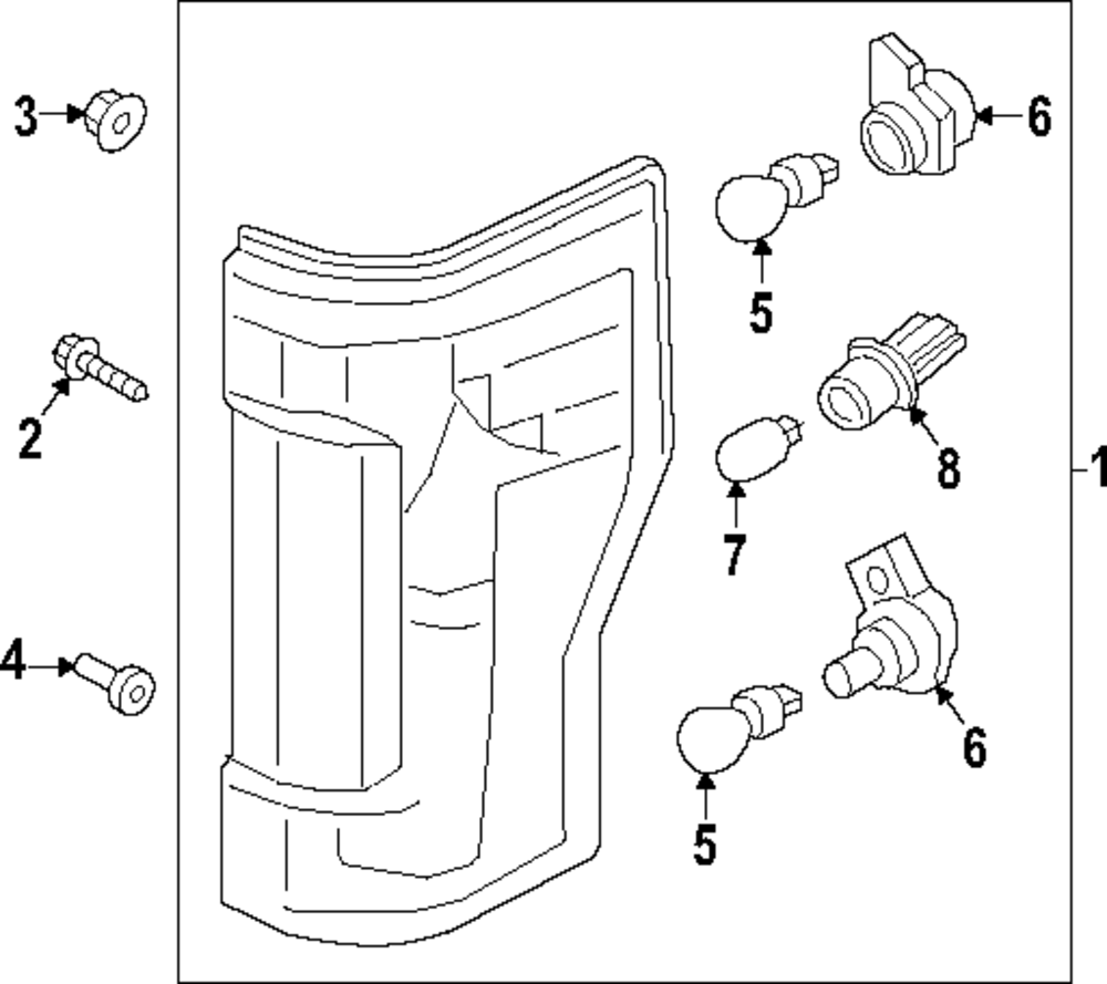 Genuine OEM Ford Part - Backup Lamp Bulb Socket LC3Z-13411-C | Genuine ...