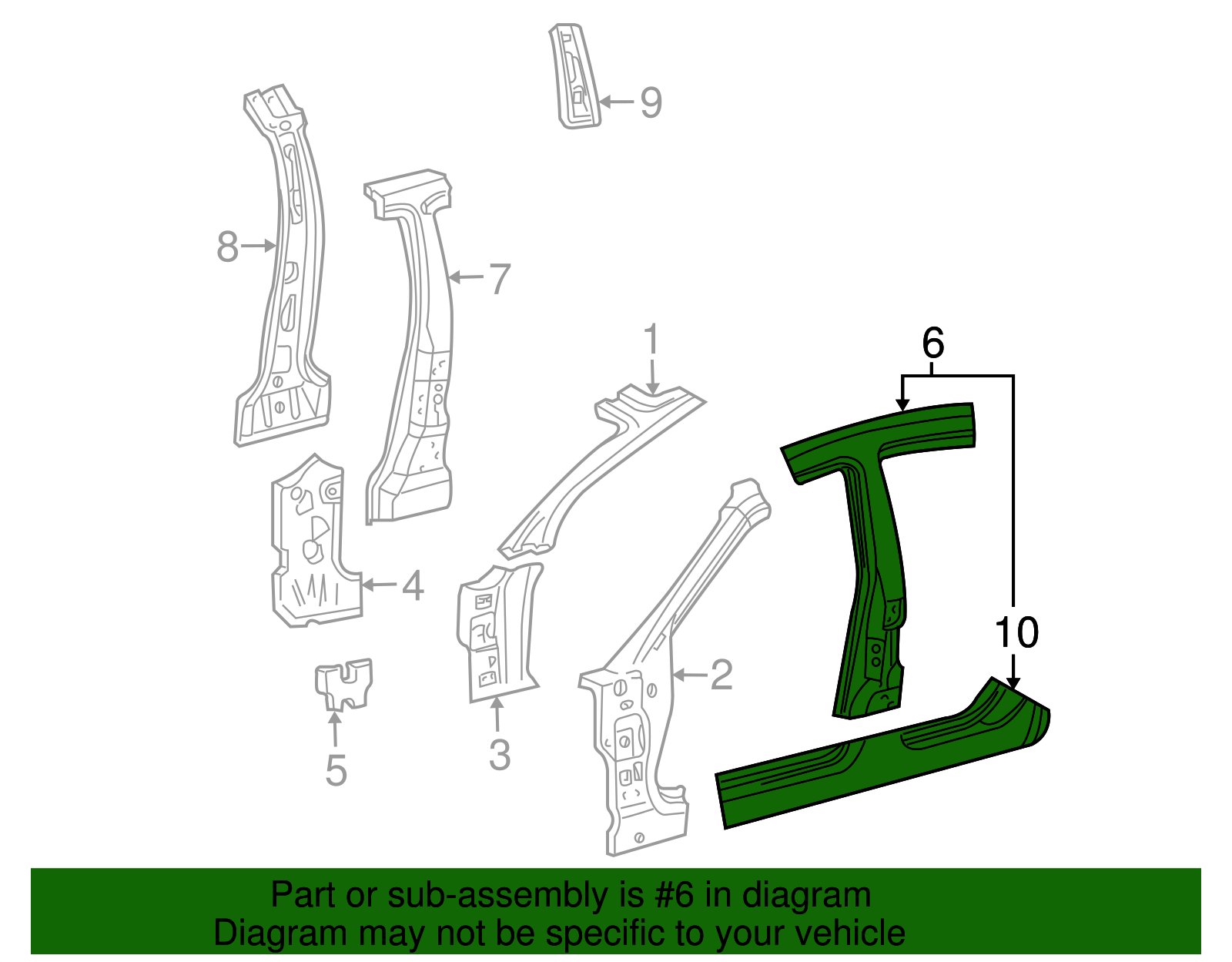 Center Pillar & Rocker - Ford (XW4Z-54211A10-AA)