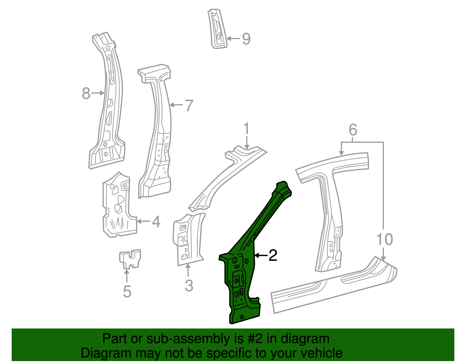 Hinge Pillar - Ford (XW4Z-5402500-BA)