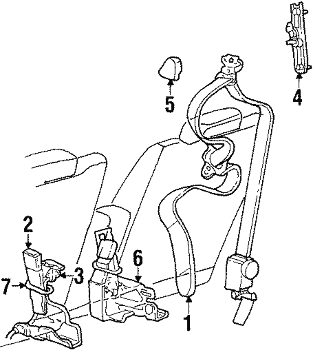 Center Seat Belt - Ford (XW7Z-54611B60-AAA)