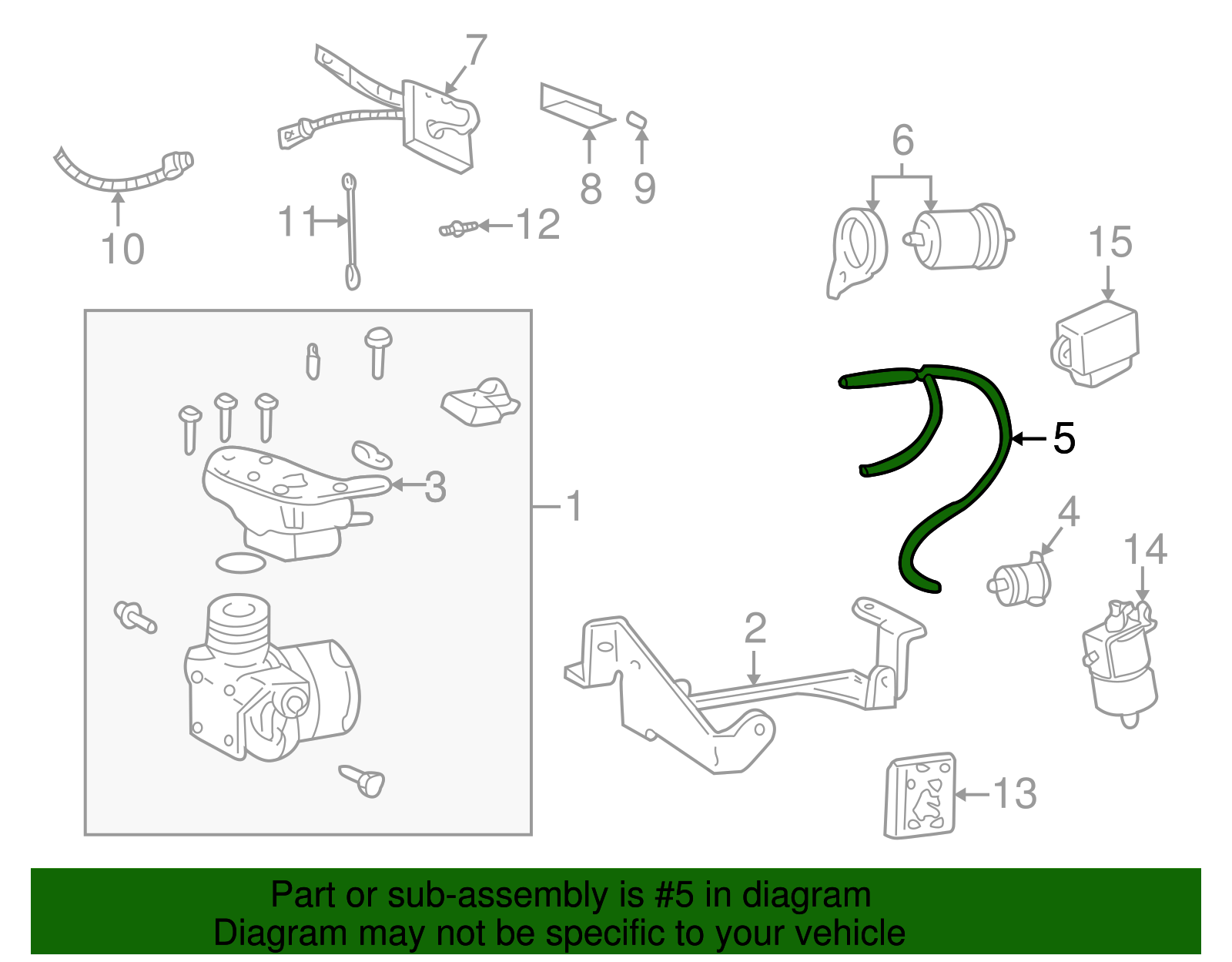 Hose, Auto Lvl Control Air Cmpr Fltr - GM (88952491)