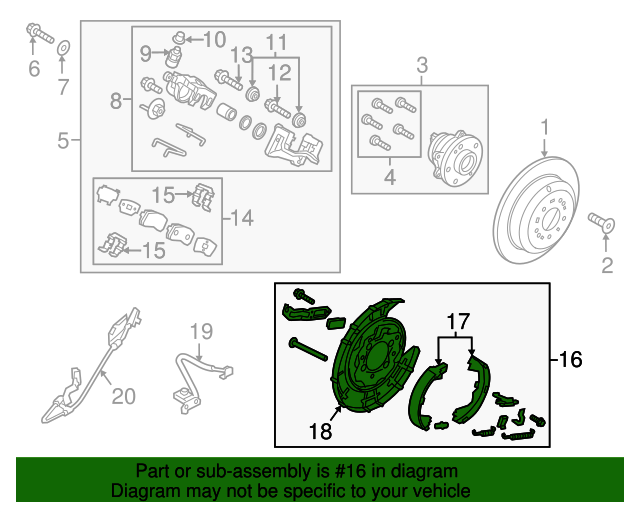 20152021 Kia Sedona Parking Brake Driver's Side (LH) 58250A9000