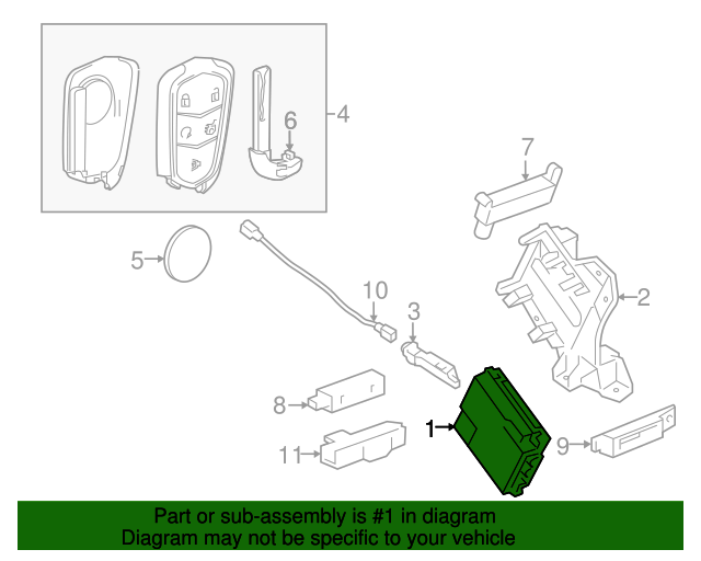 20142018 GM Keyless Entry Control Module 13594368 GM