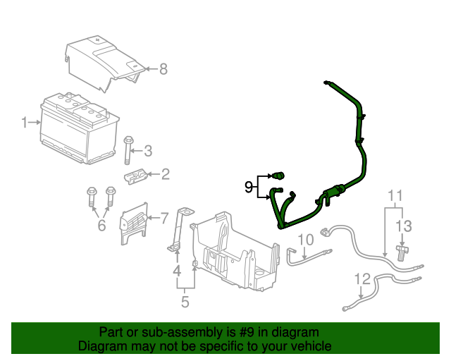 20142019 Cadillac XTS Positive and Negative Battery Cable Assembly