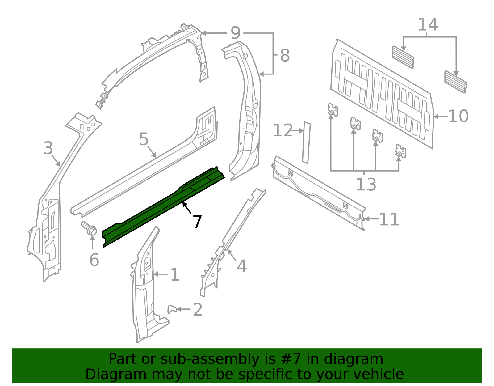KB3Z-2110129-A - Inner Rocker 2019-2023 Ford Ranger | AutoNation Parts