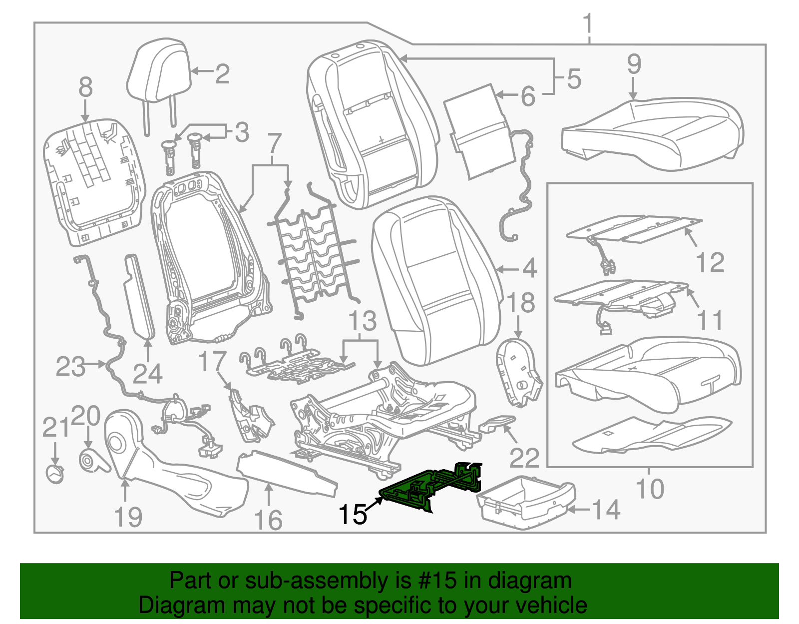 Passenger Side Front Seat Storage Tray Bracket - GM (95078035)
