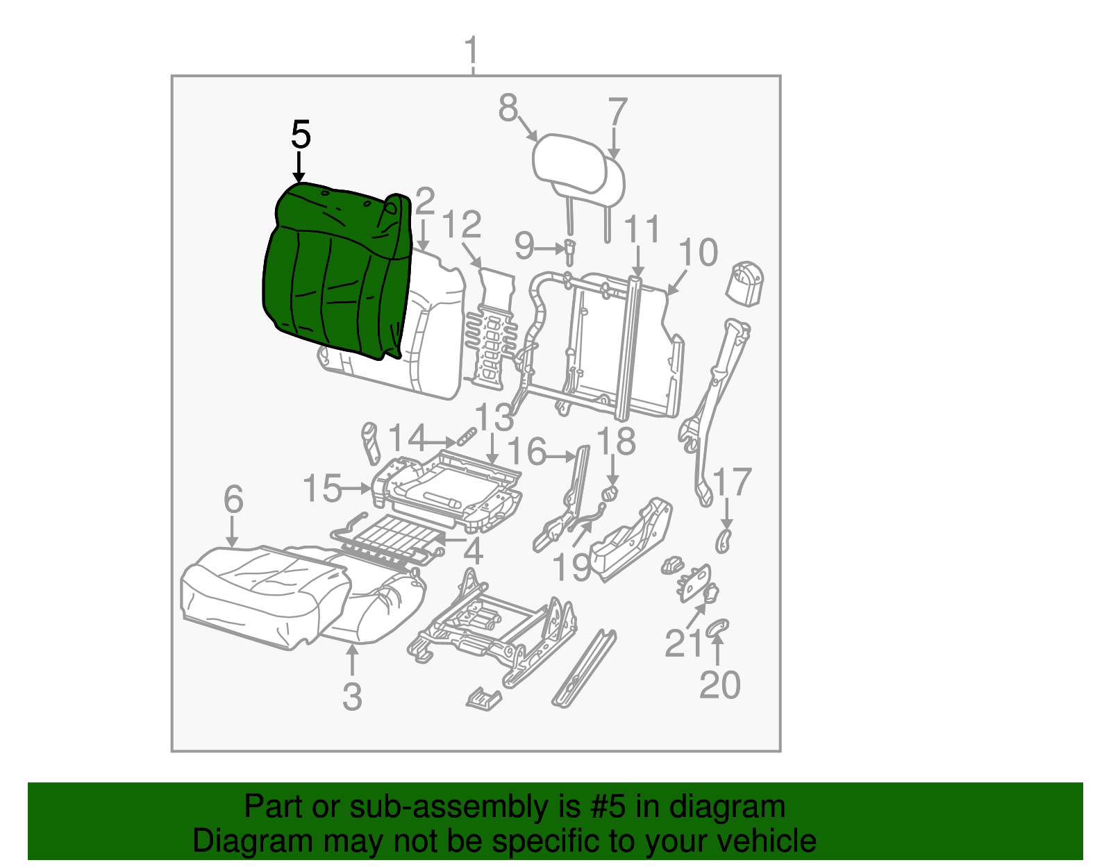 Seat Back Cover - GM (88943264)