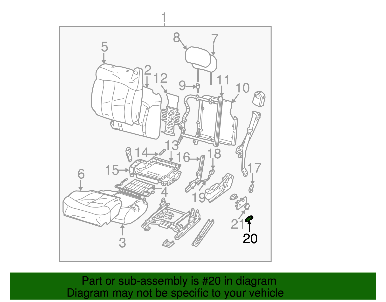 Medium Dark Pewter Front Seat Recliner Handle - GM (88941656)