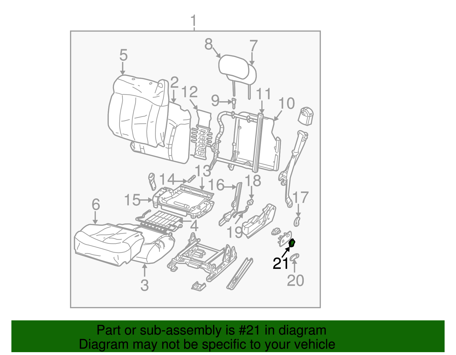 Medium Neutral Front Seat Lumbar Support Actuator Knob - GM (88935012)