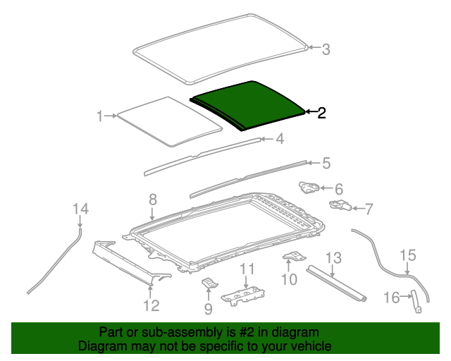 63201-0e060-sunroof-glass-2014-2019-toyota-highlander-oem-genuine