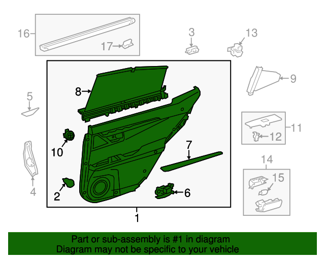 2016 Lexus Door Trim Panel 6762033E90E1 OEM Parts Online