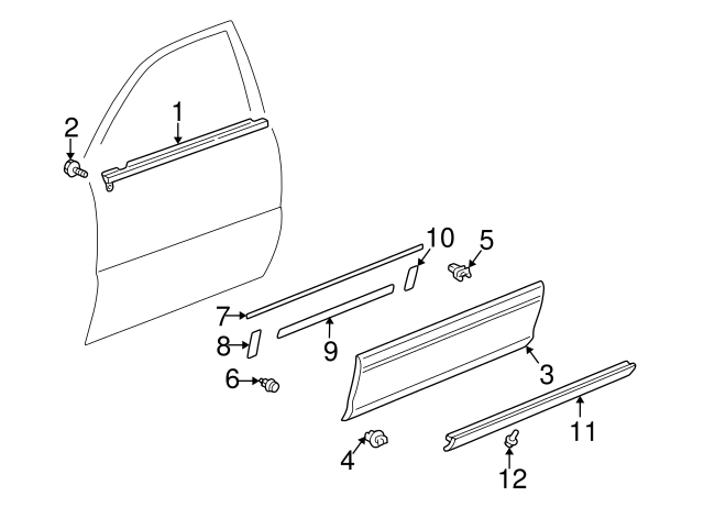 75735-48010 - Door Molding 1999-2003 Lexus RX300 | AutoNationParts.com