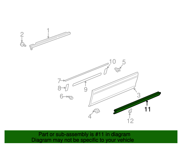 Lexus OEM Body Side Molding Part 7573248900C0 OEM Vehicle Parts