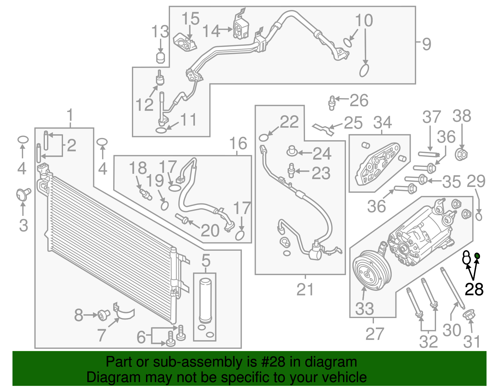 Motorcraft™ A/C Refrigerant Line O-Ring - Ford (YF-37579)
