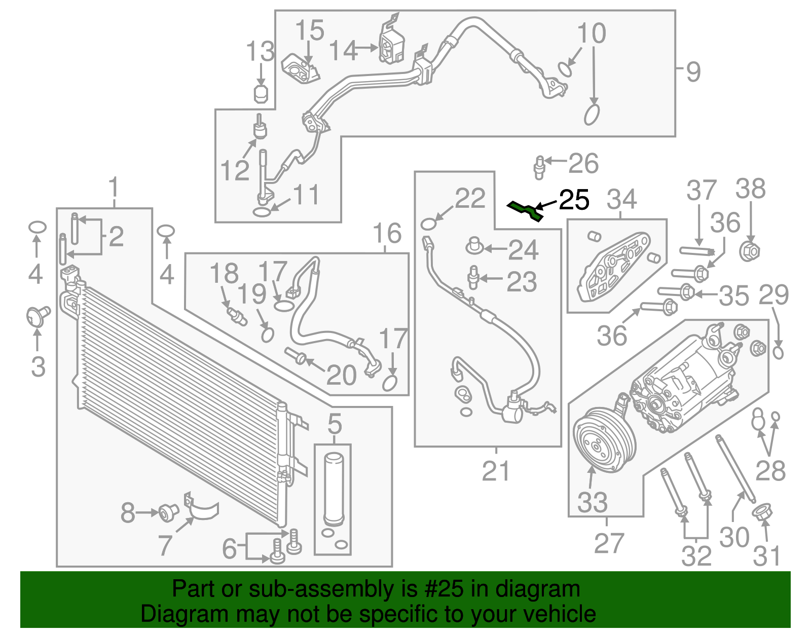Motorcraft™ A/C Refrigerant Line Bracket - Ford (YL-214)