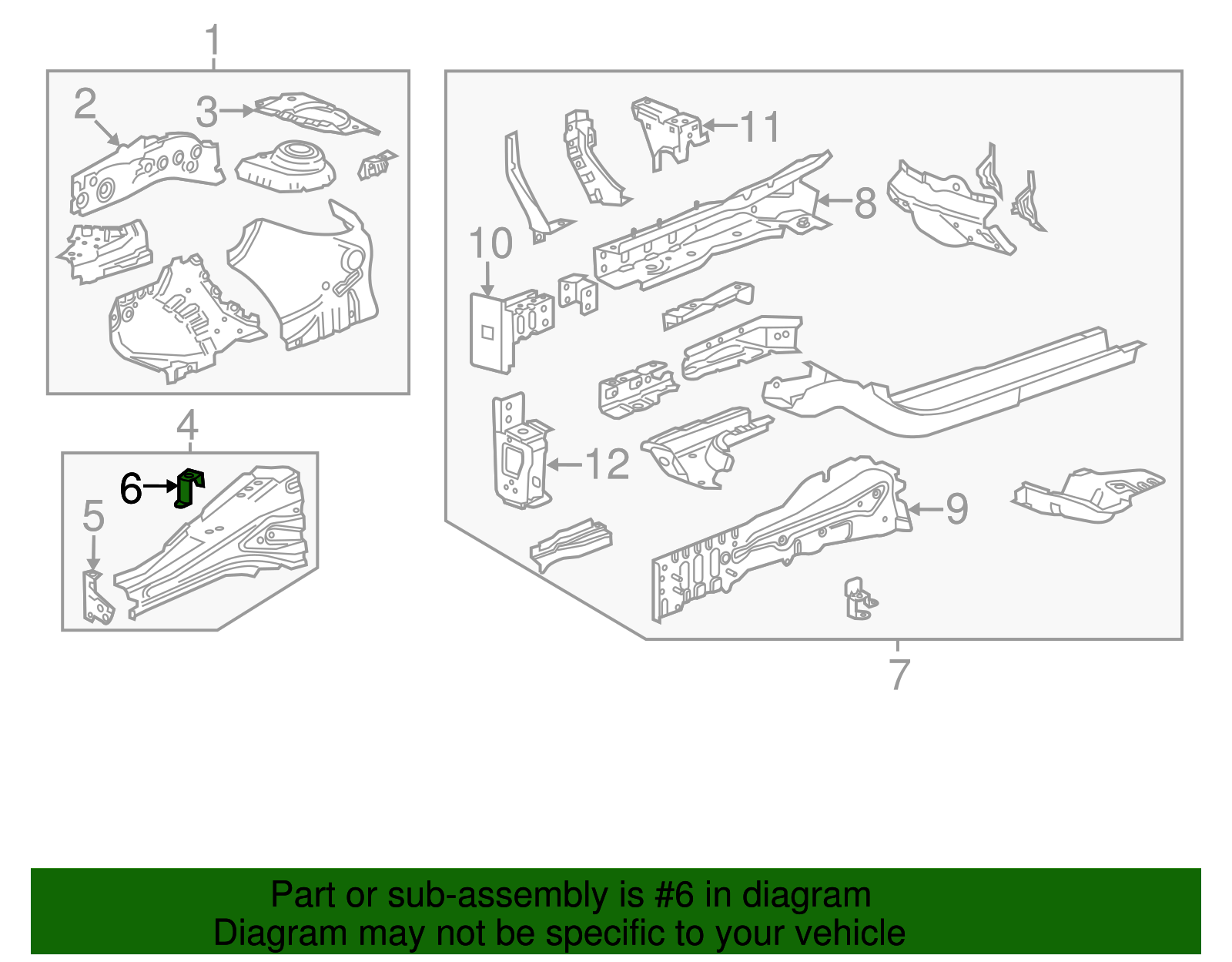 Body Side Front Fender Front Upper Bracket - GM (96952661)
