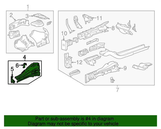 2012-2020 Chevrolet Sonic Driver Side Front Engine Compartment Outer ...