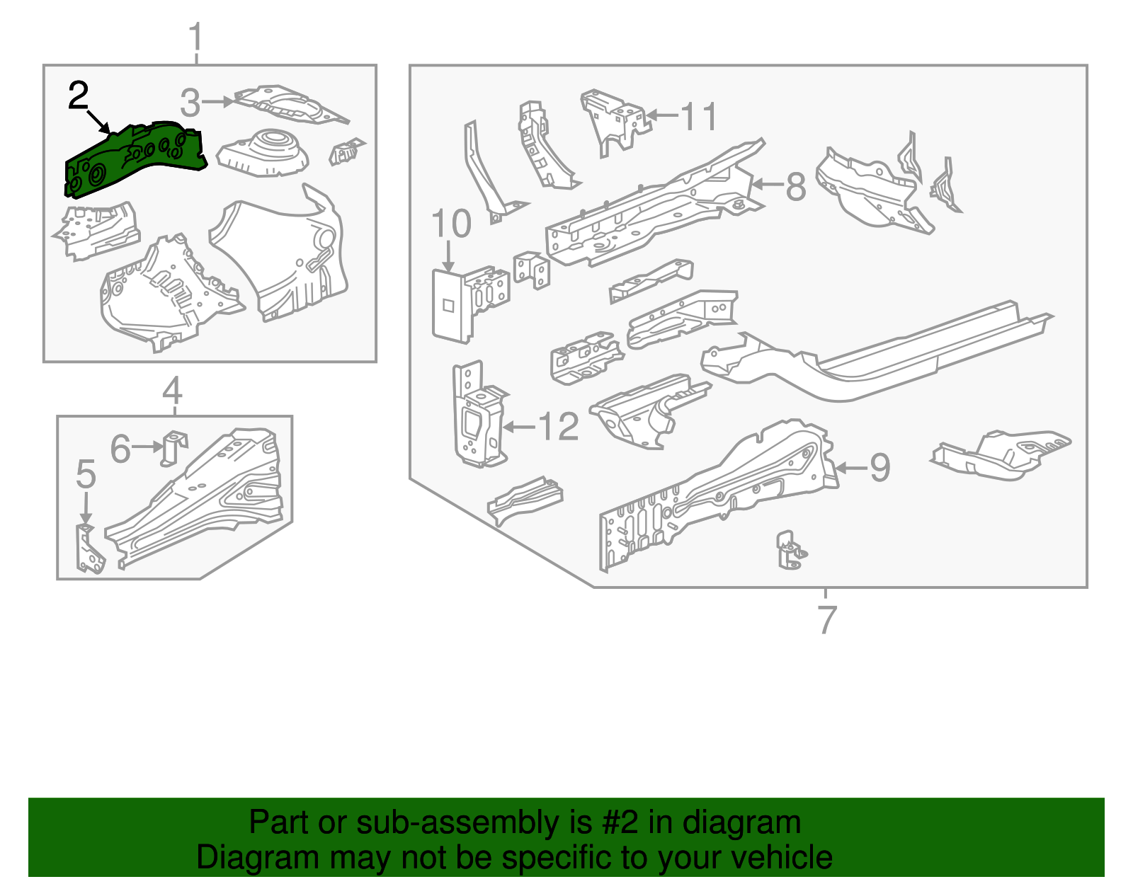 Front Driver Side Wheelhouse Panel Brace - GM (96901569)