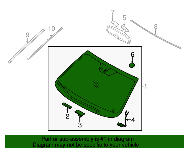 20142015 Kia Sorento Windshield 861101U110 Genuine Kia Parts