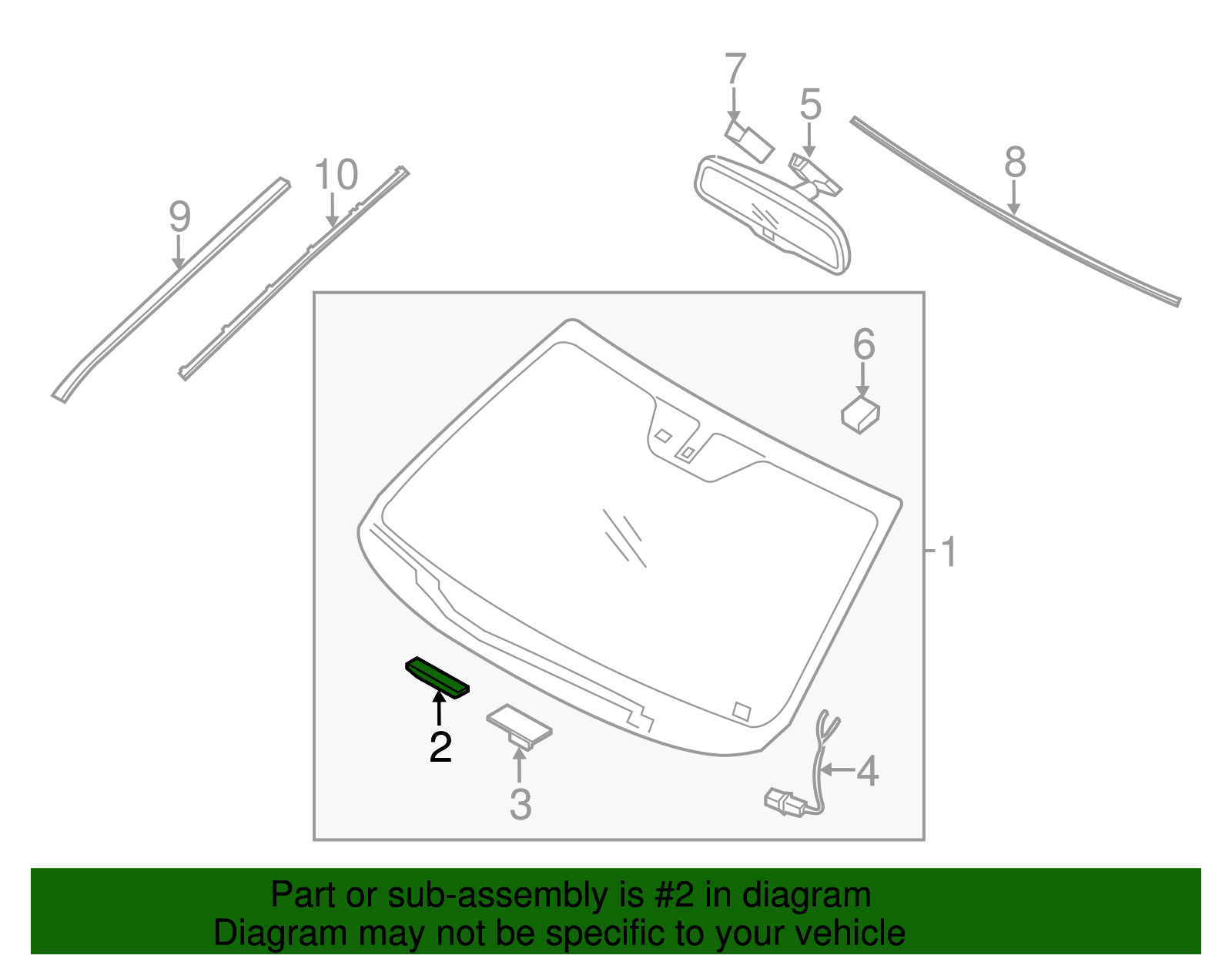 86127-1J000 - Windshield Pad 2004-2018 Kia | Kia.Parts Store