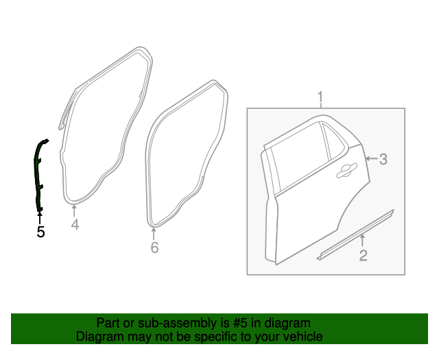 FORD OEM Focus Rear Window//Door-Belt Molding Weatherstrip Left BM5Z5825861B