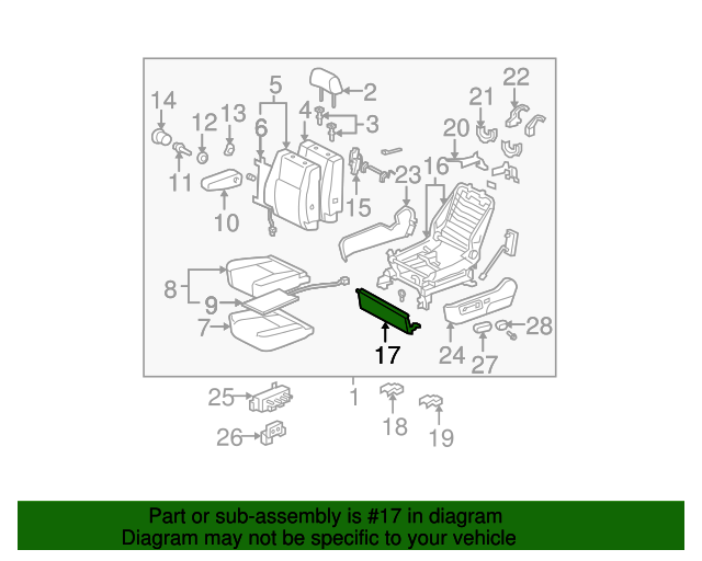 TOYOTA Genuine 71873-0C050-B0 Seat Cushion Shield