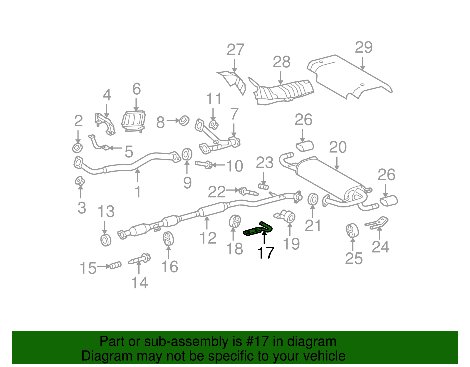 Exhaust System Hanger Bracket - Toyota (17573-0P080)