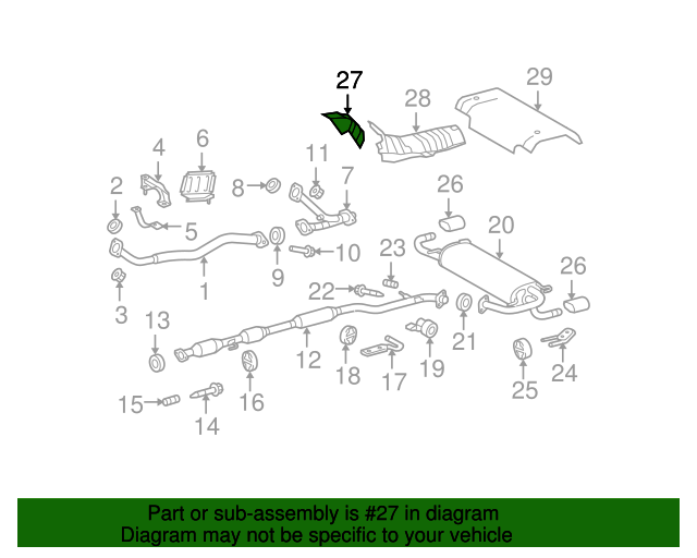 20092015 Toyota Venza Heat Shield 581510T010 Toyota Parts Center