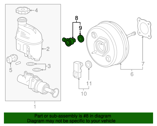 20082012 GM Power Brake Booster Vacuum Check Valve Kit with Check