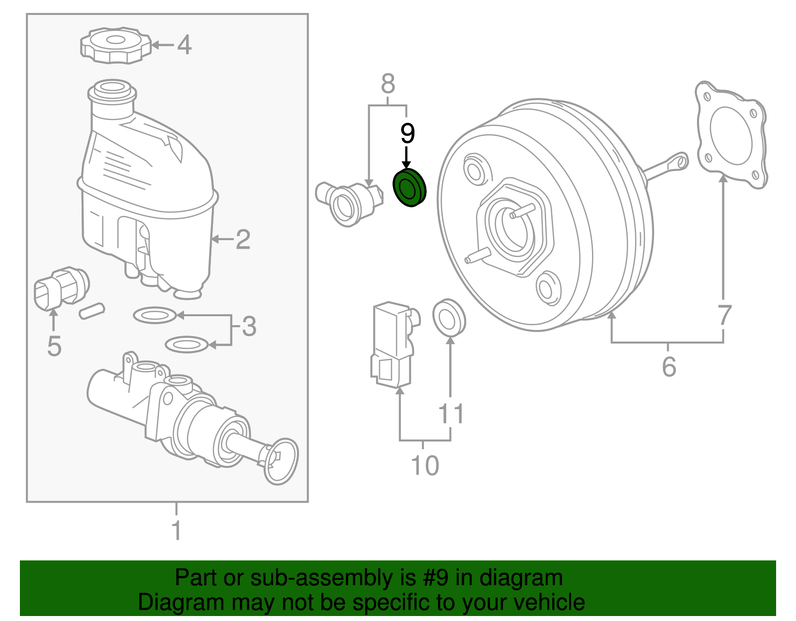 Power Brake Booster Vacuum Sensor Grommet - GM (88964510)