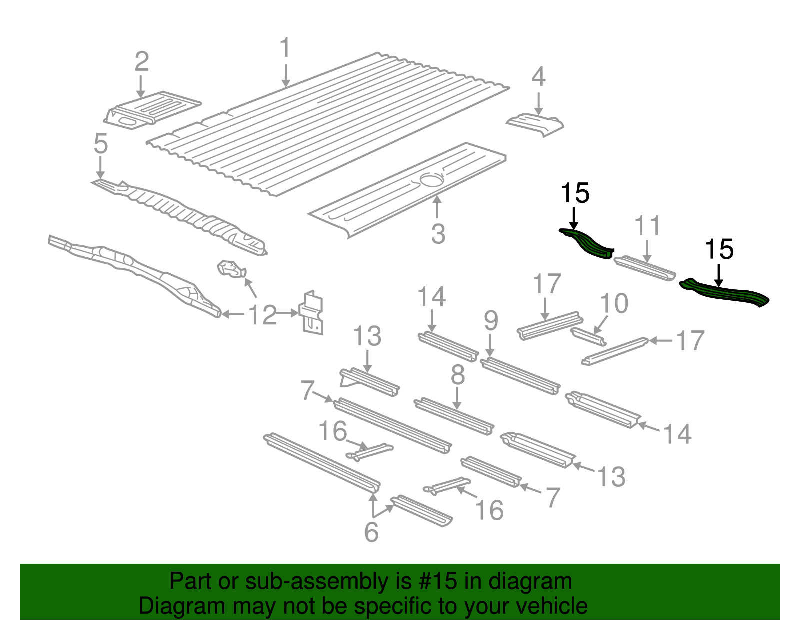 Driver Side Underbody Side Rail Outrigger - GM (88944085)