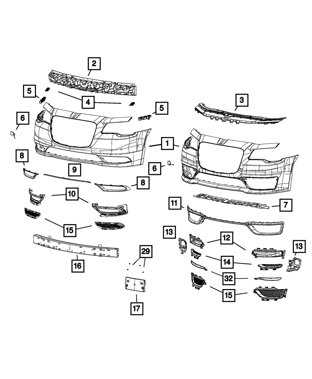 thumbnail image 2 of Mopar Rear Bumper Exhaust Tailpipe Extensions – Chrome – For Chrysler 300 2015-2019 2 of 4