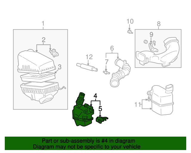 1789303110 Engine Air Intake Resonator 20002001 Toyota Solara