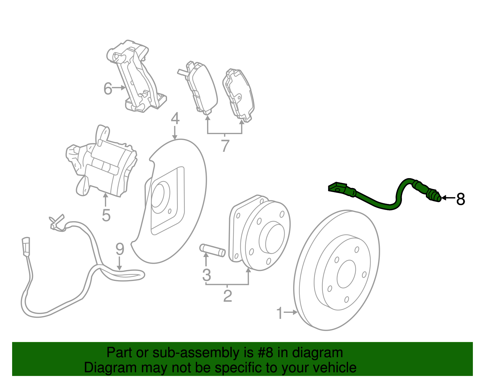 Rear Hydraulic Brake Hose Assembly - GM (84025413)