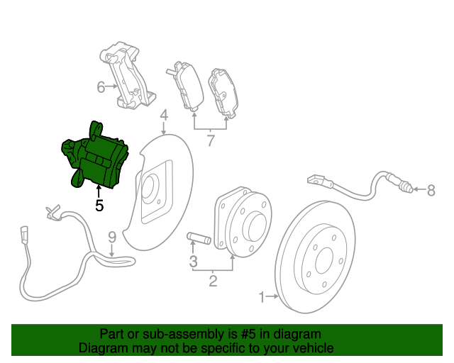 2013-2019 GM Rear Driver Side Disc Brake Caliper Assembly 22796444 ...