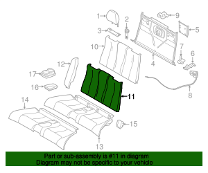52-20-7-354-579 - Cover backrest, imitation leather 2015-2021 BMW ...