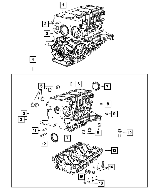 68236569AA Short Block Engine Kit 20122015 Mopar Mopar Wholesale Parts