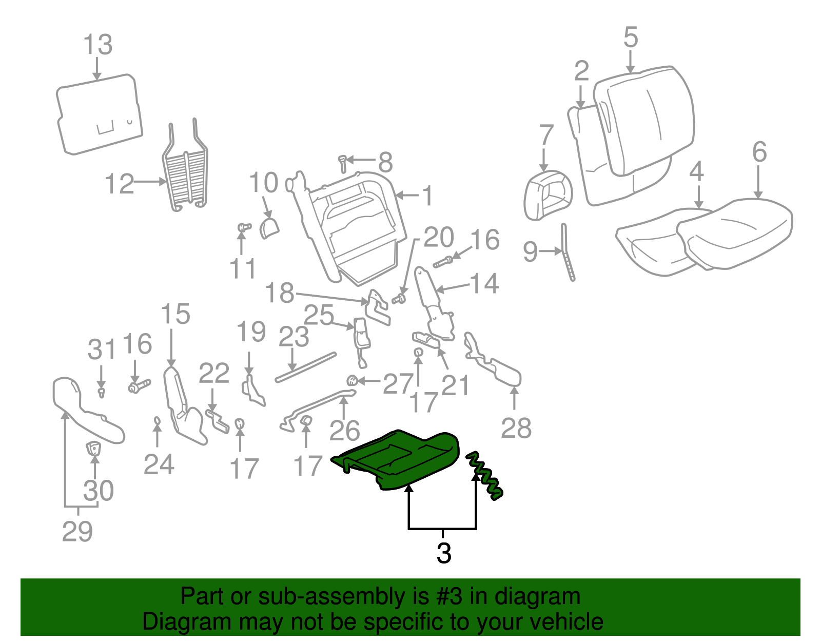 Seat Frame - GM (12456705)