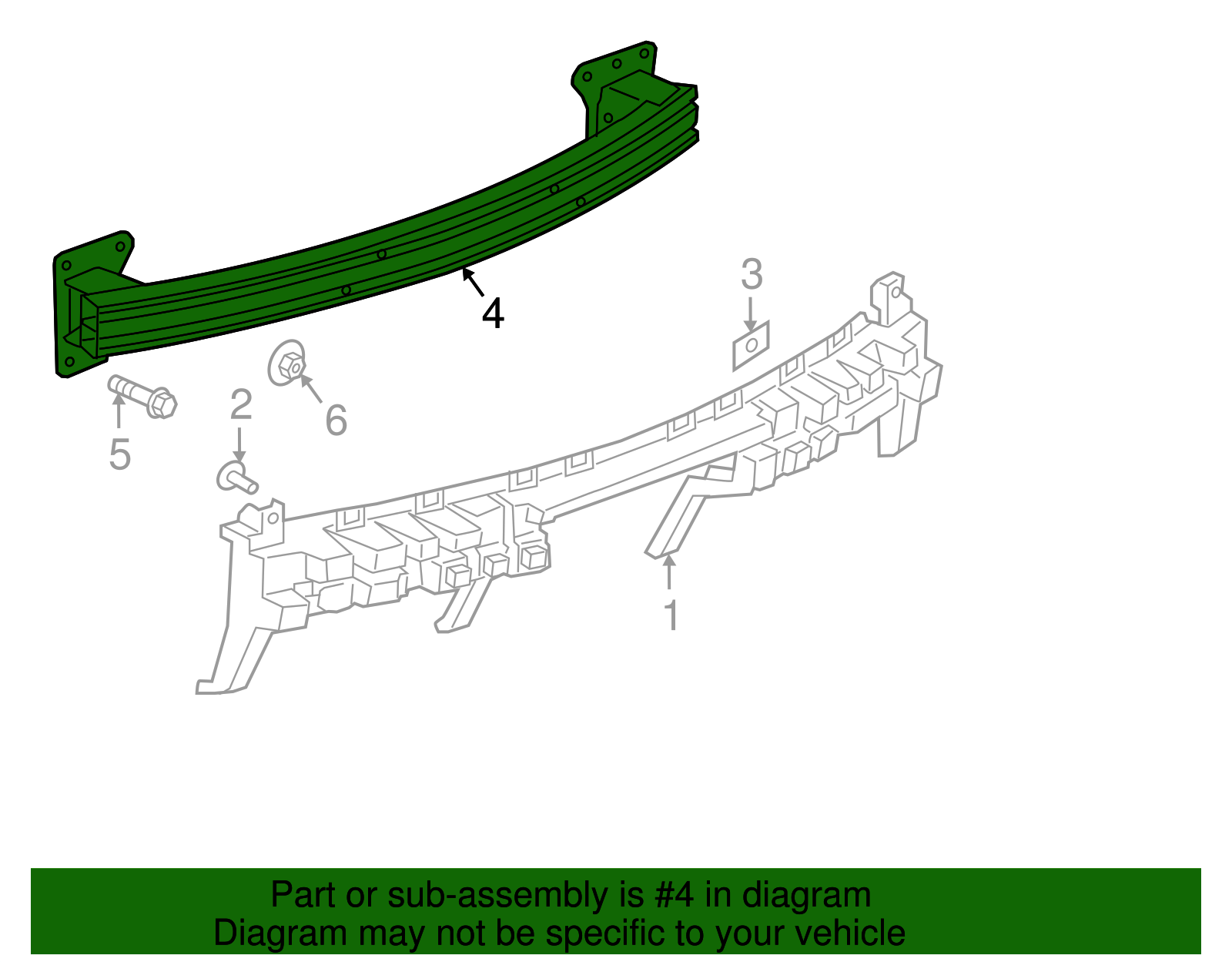Rear Bumper Impact Bar - GM (84338549)