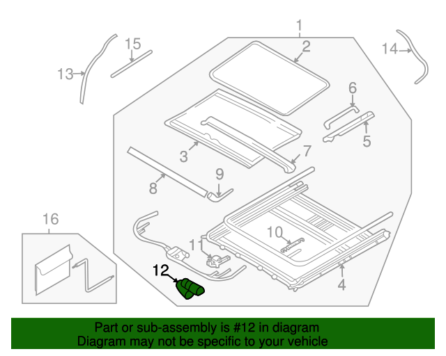 20062014 Kia Sedona Motor Assembly Sunroof 81631 4D000 QuirkParts