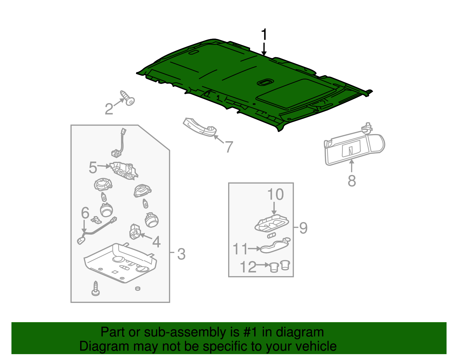 Panel Assembly-Hdlng Tr                      *Gray        Y - GM (10358688)